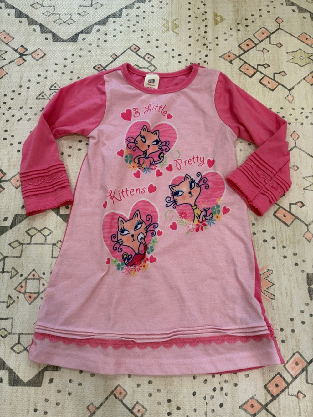 Pink Girls Cat Heart Nightgown